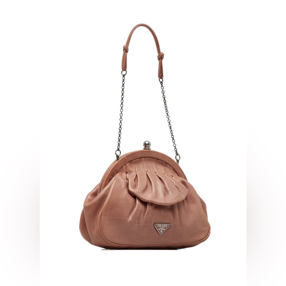 PRADA Leather Chain Clutch Clutch Bag